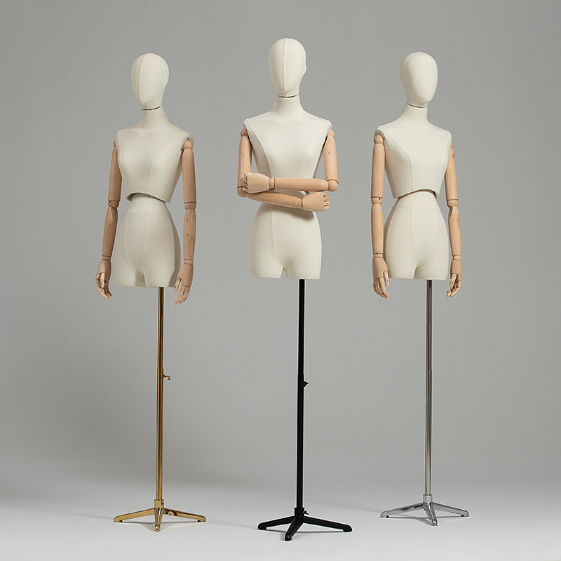 Yellow Body Jewelry - หญิงมือผ้า Art Mannequin พร้อมชั้นวางปรับได้,สีเหลือง,Iorn ฐาน,ชุด,เครื่องประดับ,ยืดหยุ่นผู้หญิงจอแสดงผล D378K