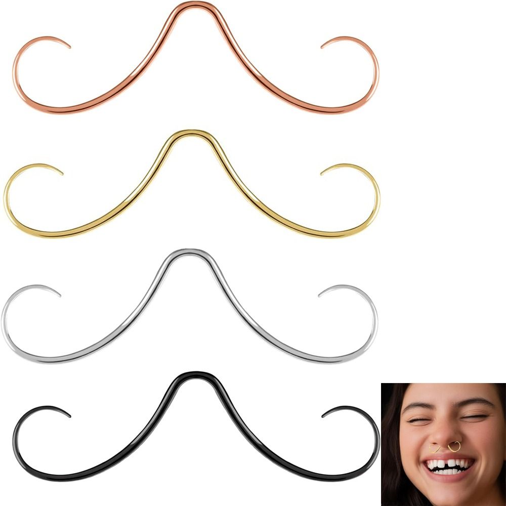 Body Jewelry Surgical Steel - เครื่องประดับสำหรับเจาะรูจมูกหนวดเครื่องประดับสีทองที่แขวนเจาะผนังกั้นร่างกายเครื่องประดับสแตนเลสสำหรับงานปาร์ตี้