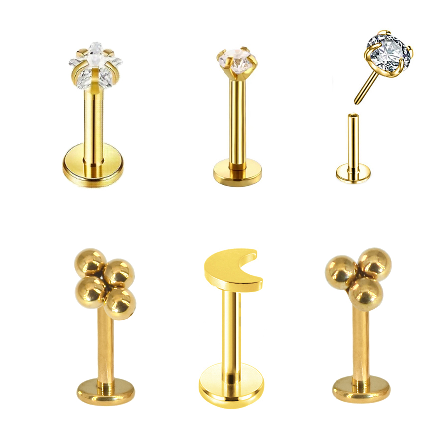 Body Jewelry Threadless - ลูกบอลคลัสเตอร์เหล็กสำหรับการผ่าตัด1ชิ้นต่างหูเจาะเกลียวแบบไม่ต้องเจาะรูขนาด16/18/20กรัมต่างหูสลักเกลียวเครื่องประดับร่างกายขายส่ง