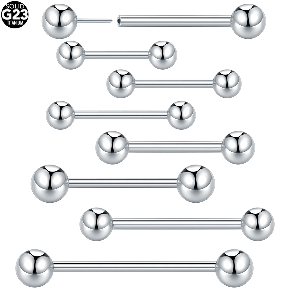 Body Jewelry Threadless - 5/10Pcs G23 ไทเทเนียมเกลียว Push-in Ball อุตสาหกรรมเจาะหัวนมบาร์ลิ้น