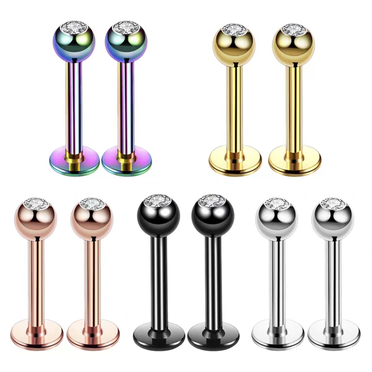 Body Jewelry Surgical Steel - จิวเจาะริมฝีปาก/กระดูกอ่อน/หู/ใบหู รุ่น 16G Surgical Steel Ball