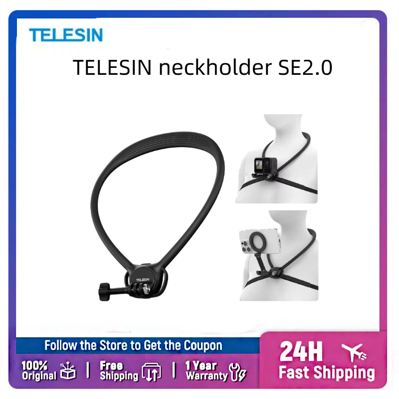Body Jewelry Harness - TELESIN ที่ยึดคอแบบ 2-in-1 สำหรับกล้องแอคชั่น GoPro Insta360