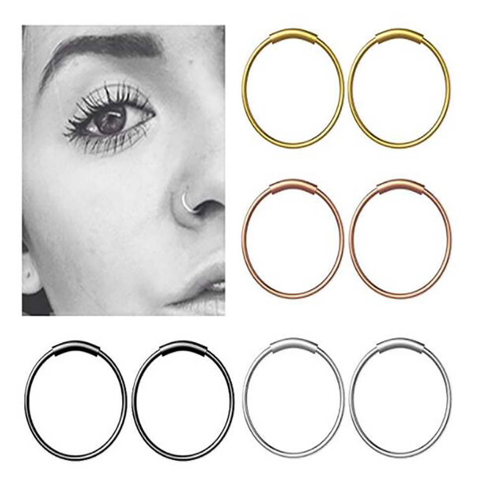 Body Jewelry Surgical Steel - 3 ชิ้น/ล็อต แหวนเหล็กผ่าตัด 316L แบบไร้รอยต่อ สำหรับจมูก
