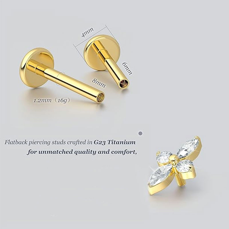 ต่างหูไทเทเนียม F136 G23 แบบเก - Body Jewelry Threadless บทวิจารณ์และราคา