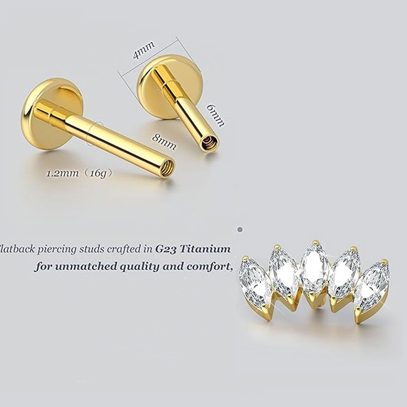 ต่างหูไทเทเนียม F136 G23 แบบเก - Body Jewelry Threadless บทวิจารณ์และราคา