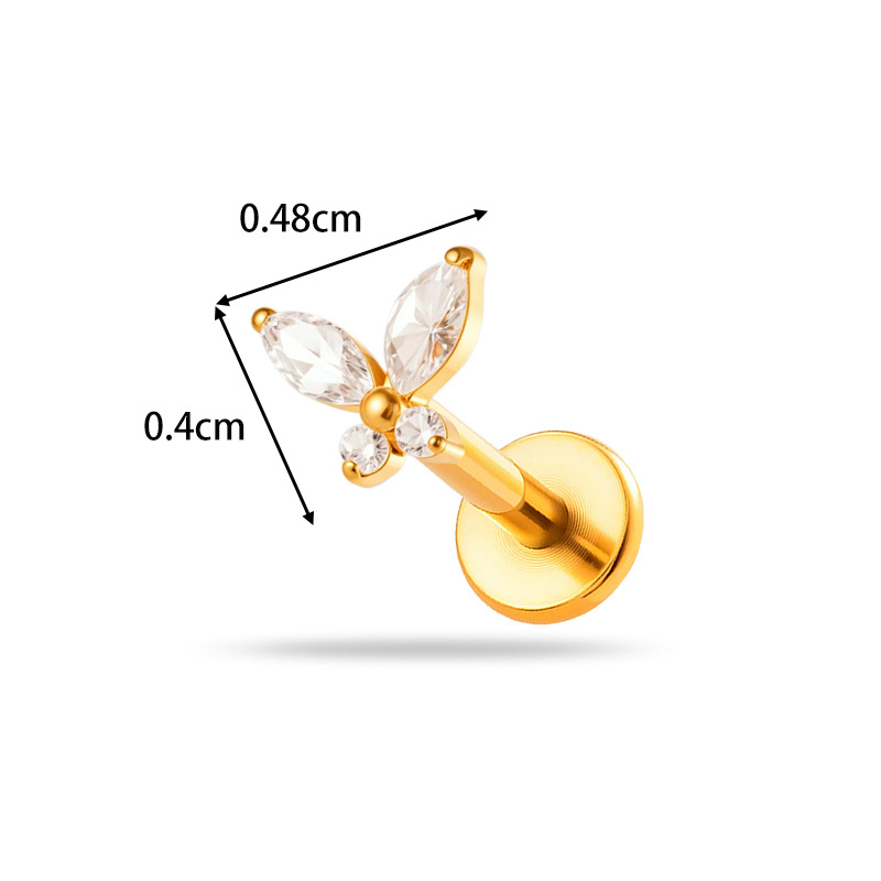 ต่างหูไทเทเนียม G23 แบบไม่มีเก - Body Jewelry Threadless บทวิจารณ์และราคา