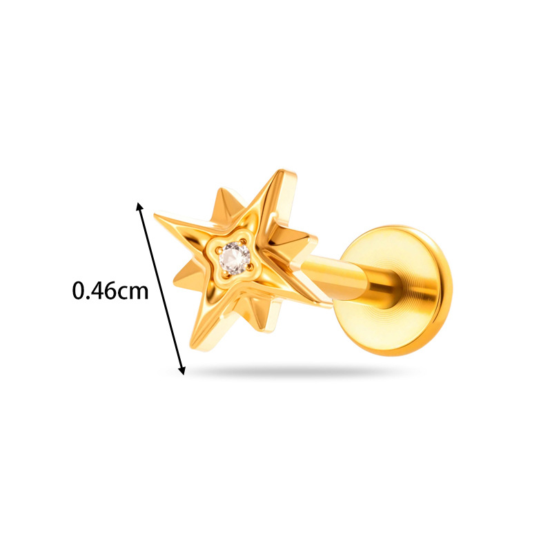 ต่างหูไทเทเนียม G23 แบบไม่มีเก - Body Jewelry Threadless บทวิจารณ์และราคา