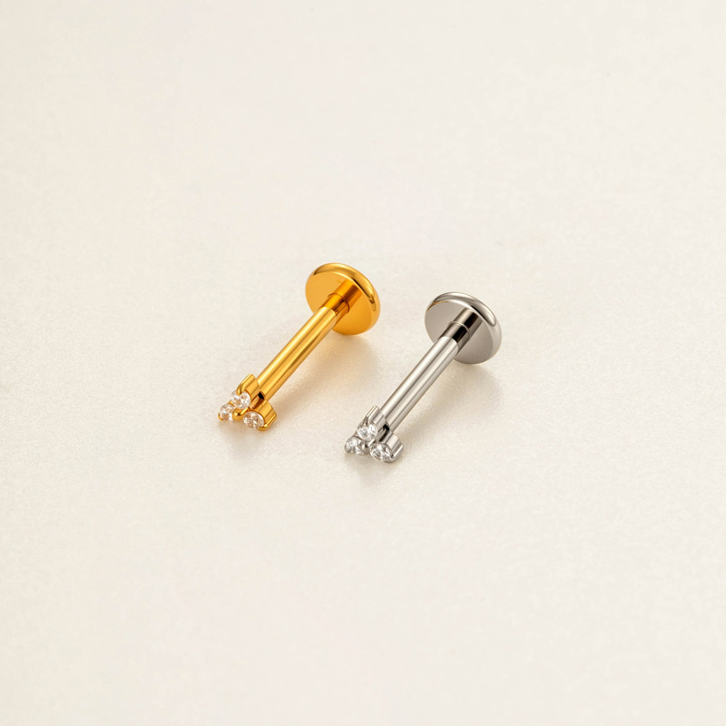 ต่างหูไทเทเนียม G23 แบบไม่มีเก - Body Jewelry Threadless บทวิจารณ์และราคา