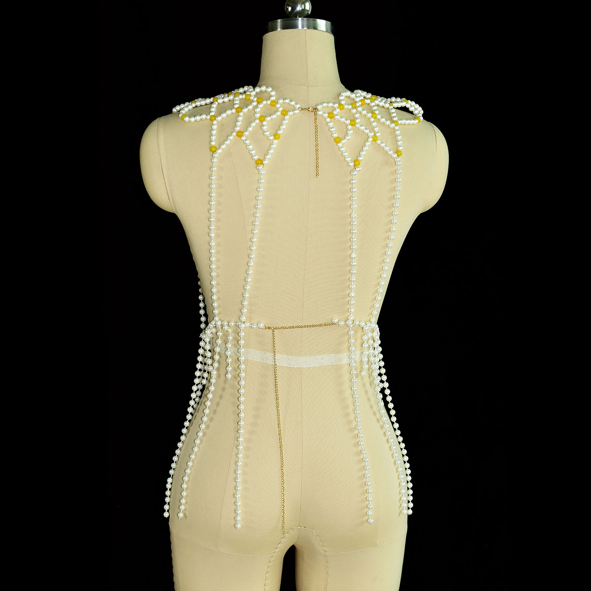 แฟชั่น Faux Pearl เครื่องประดั - Yellow Body Jewelry บทวิจารณ์และราคา