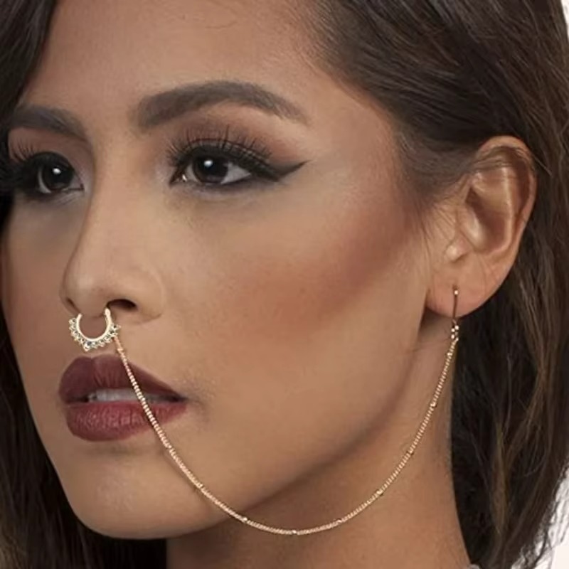 1 ชิ้น/ชุด แหวนเจาะจมูกปลอมสีท - Yellow Body Jewelry บทวิจารณ์และราคา
