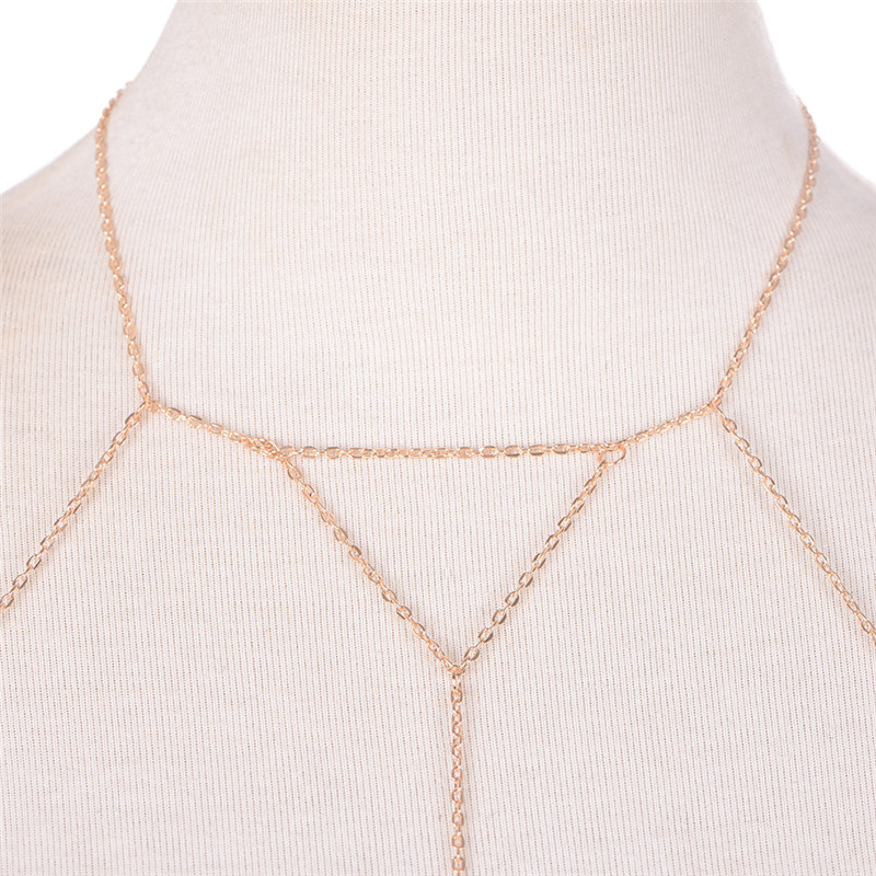 แฟชั่นสีเงินสีทองแบบโซ่ต่อกับช - Body Jewelry Harness บทวิจารณ์และราคา
