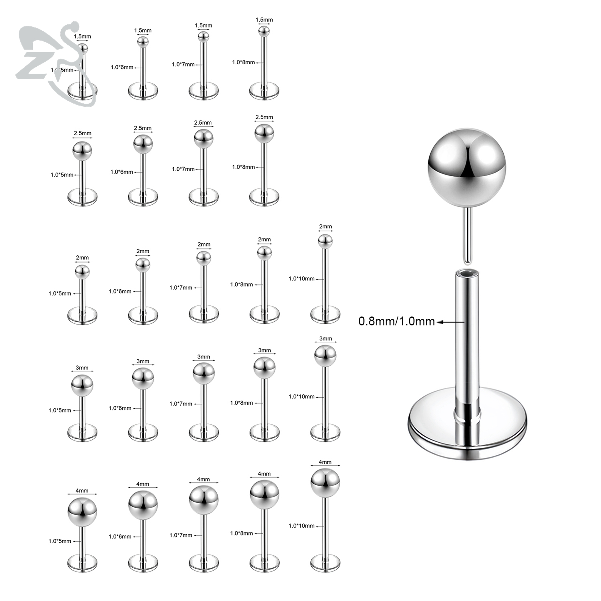 ZS 10 ชิ้น/ล็อต Plug-In สไตล์  - Body Jewelry Threadless บทวิจารณ์และราคา