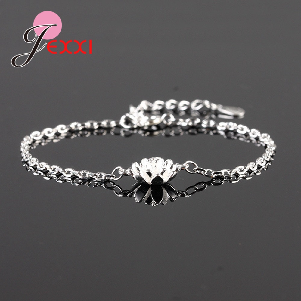 กำไลข้อมือเงินแท้ 925 ลายดอกไม - Yellow Body Jewelry บทวิจารณ์และราคา
