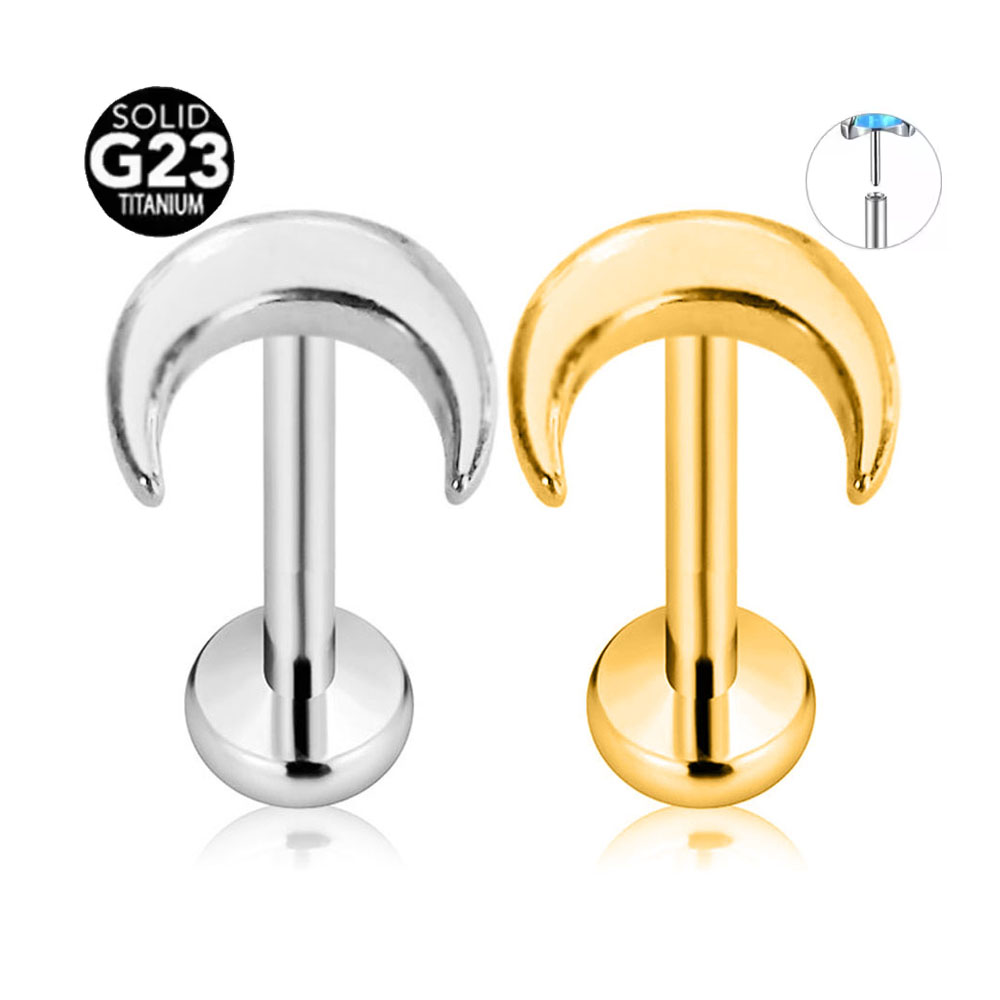 ASTM F136 G23 ไทเทเนียมเงา Cre - Body Jewelry Threadless บทวิจารณ์และราคา