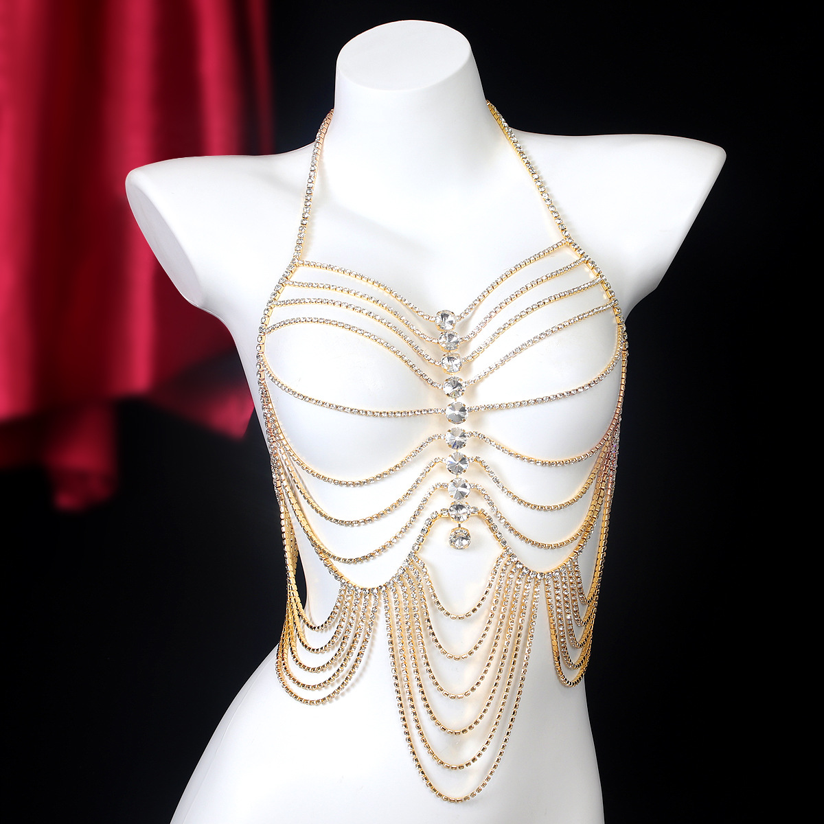 พู่ลายทางที่หรูหราสไตล์วินเทจพ - Body Jewelry Harness บทวิจารณ์และราคา