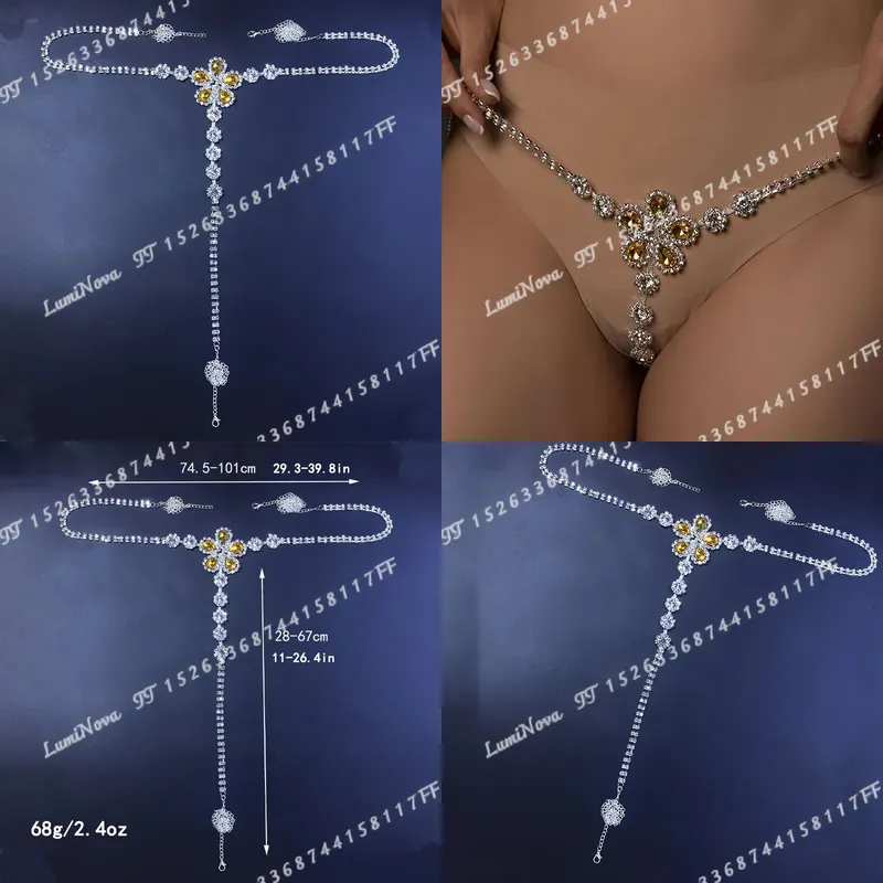 ชุดบอดี้เชนประดับเพชรเทียมลายด - Yellow Body Jewelry บทวิจารณ์และราคา