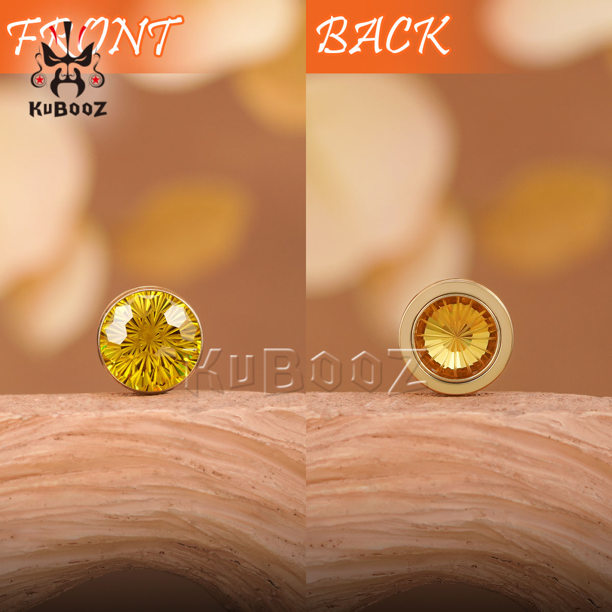 ต่างหูคริสตัลสีเหลืองเงาแบบเจา - Yellow Body Jewelry บทวิจารณ์และราคา