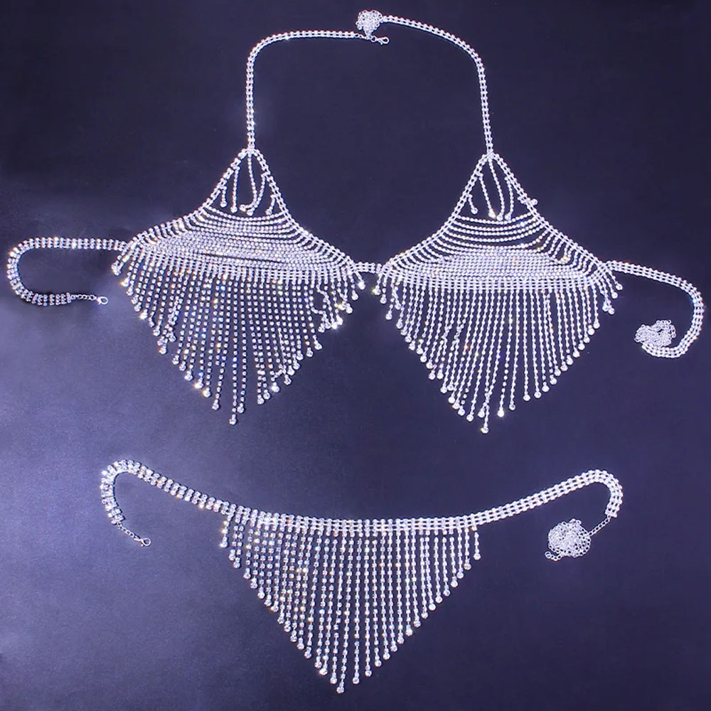 Bling Rhinestone พู่ Body CHAI - Body Jewelry Harness บทวิจารณ์และราคา