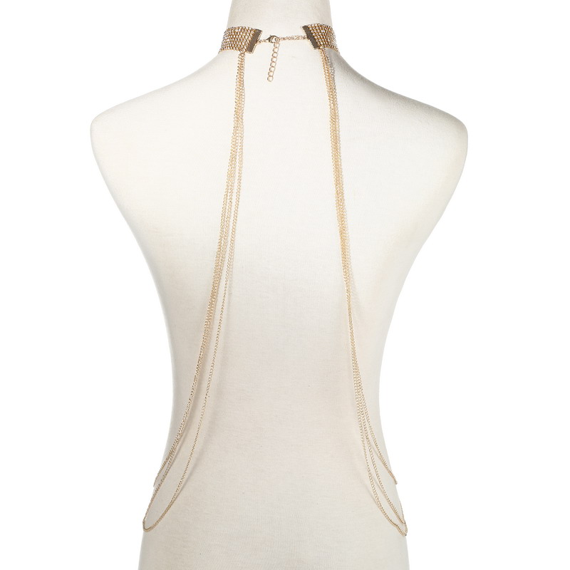 ทองสีBody Chainผู้หญิงRhinesto - Body Jewelry Harness บทวิจารณ์และราคา