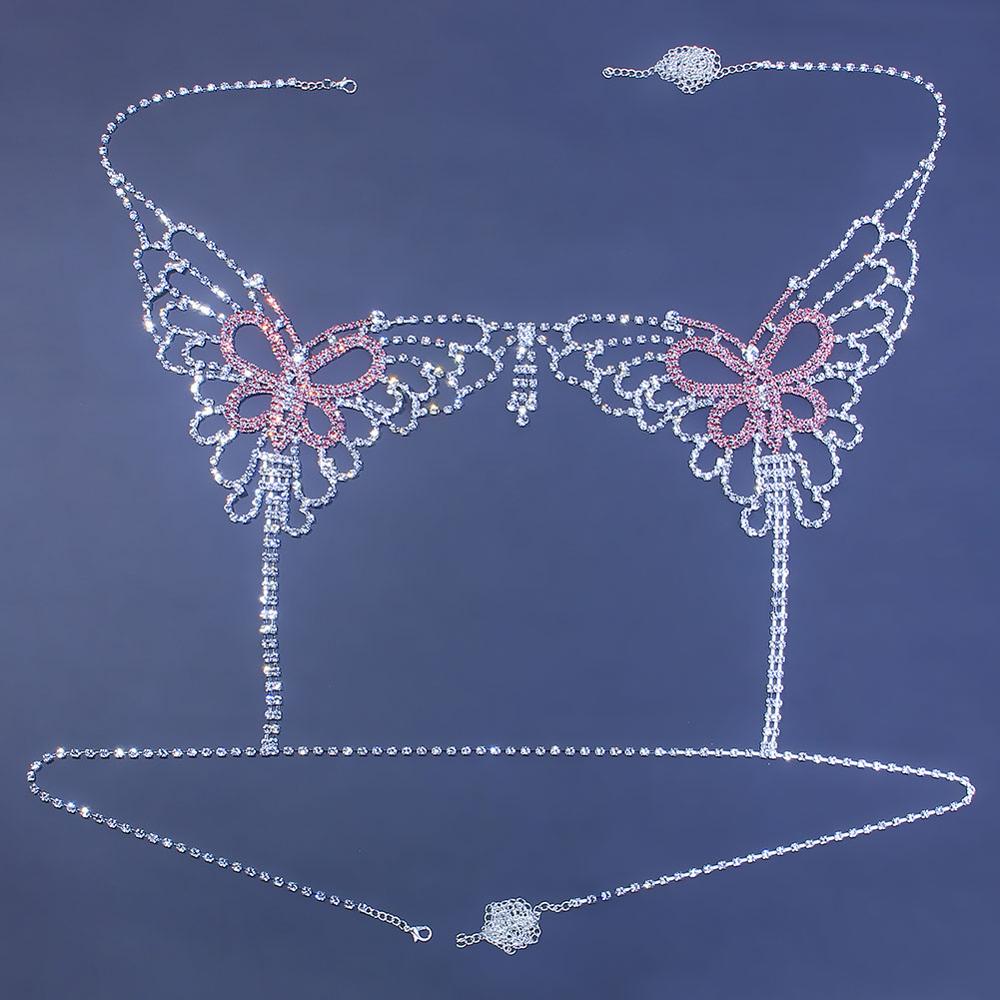 ผีเสื้อ Rhinestone Chain ชุดเค - Body Jewelry Harness บทวิจารณ์และราคา
