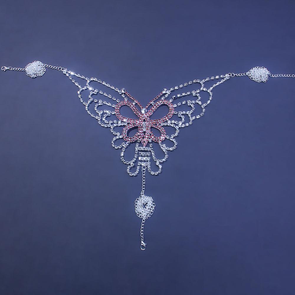 ผีเสื้อ Rhinestone Chain ชุดเค - Body Jewelry Harness บทวิจารณ์และราคา