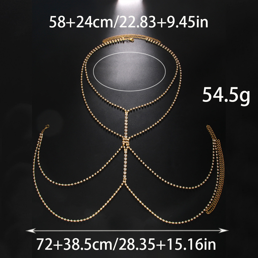สร้อยคอโลหะผสมชุบทองคำขาวประดั - Body Jewelry Harness บทวิจารณ์และราคา