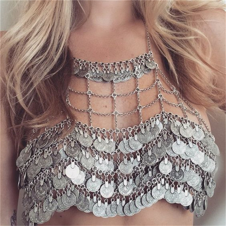 ชายหาดยิปซีเหรียญพู่เซ็กซี่ Br - Body Jewelry Harness บทวิจารณ์และราคา