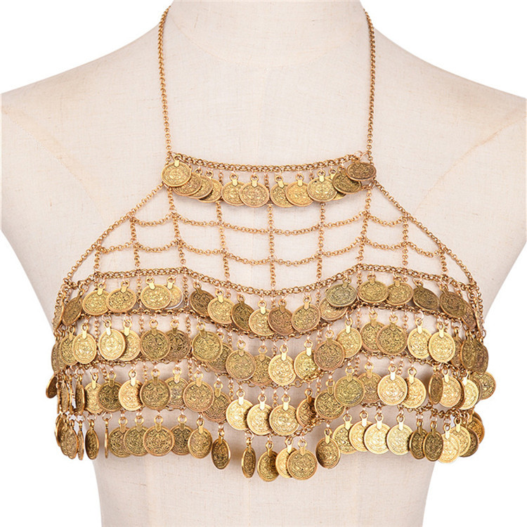 ชายหาดยิปซีเหรียญพู่เซ็กซี่ Br - Body Jewelry Harness บทวิจารณ์และราคา