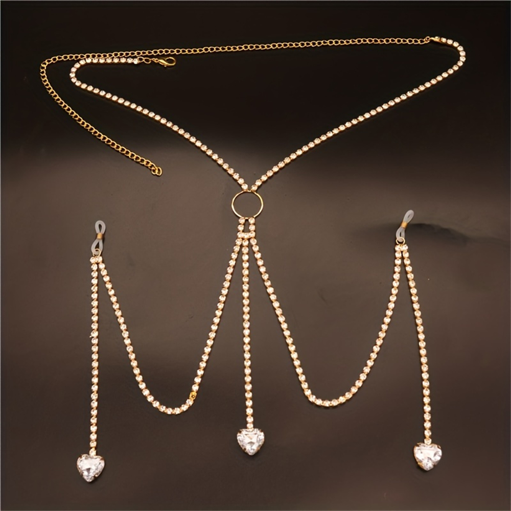 ห่วงโซ่ทรงหยดน้ำประดับพลอยเทีย - Body Jewelry Harness บทวิจารณ์และราคา