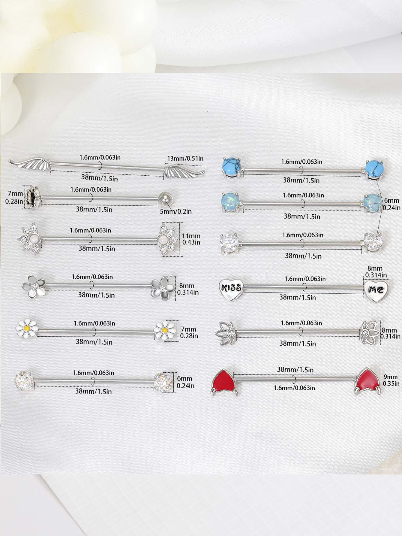 ลูกธนูอุตสาหกรรมหัวใจ16ก. เครื - Body Jewelry Surgical Steel บทวิจารณ์และราคา