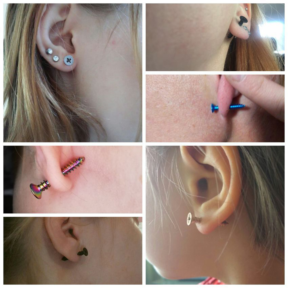 2Pcs ผ่าตัดเหล็ก Tragus Helix  - Body Jewelry Surgical Steel บทวิจารณ์และราคา