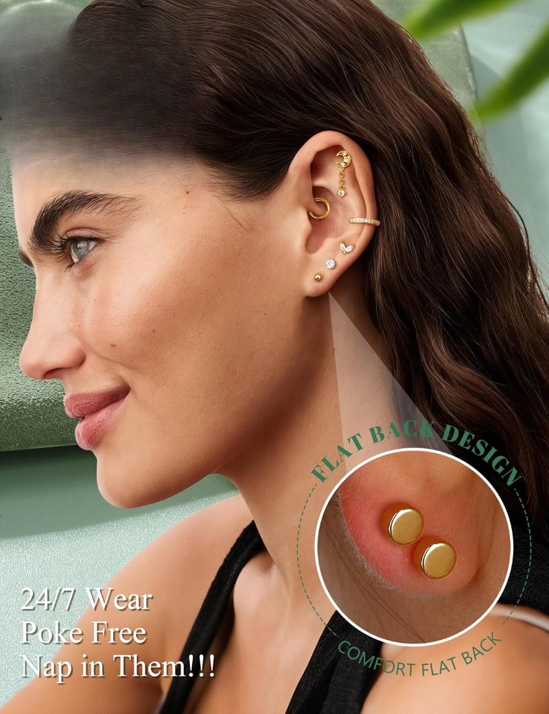 ต่างหูแบบหนีบสำหรับผู้หญิง ขนา - Body Jewelry Surgical Steel บทวิจารณ์และราคา