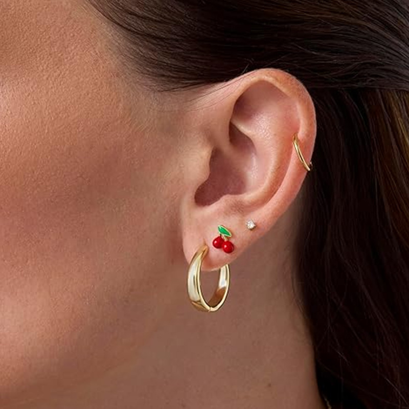 2pcs กระดูกอ่อนต่างหูสตั๊ดสําห - Body Jewelry Surgical Steel บทวิจารณ์และราคา