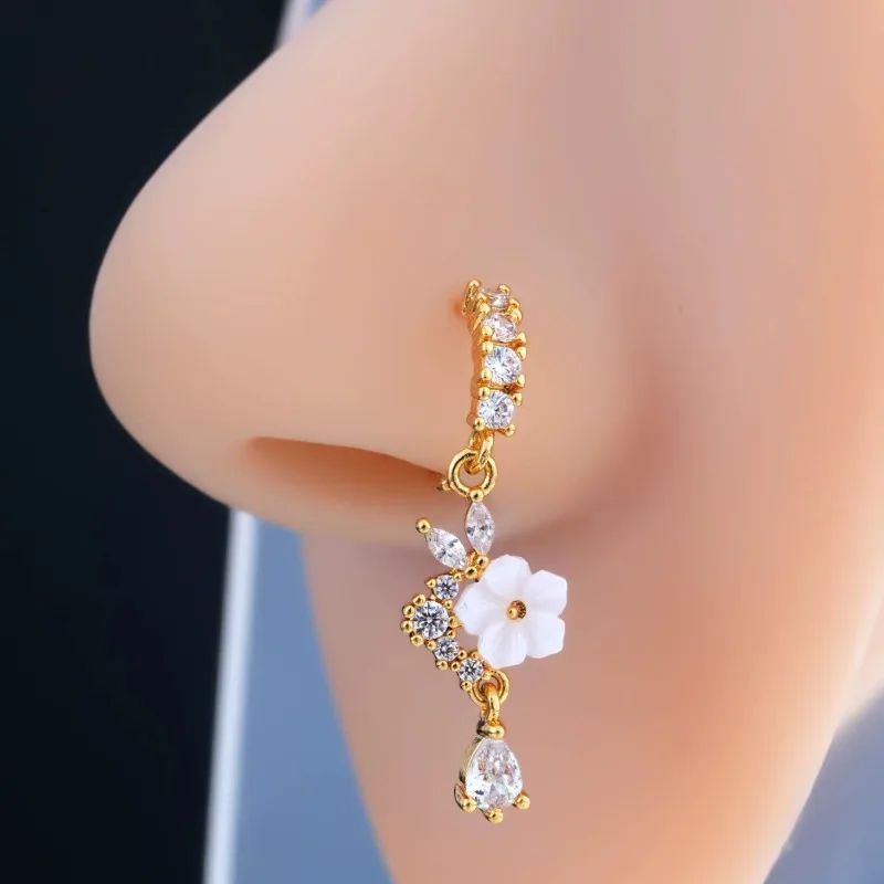 ห่วงจมูกประดับเพชรเซอร์คอนรูปด - Yellow Body Jewelry บทวิจารณ์และราคา