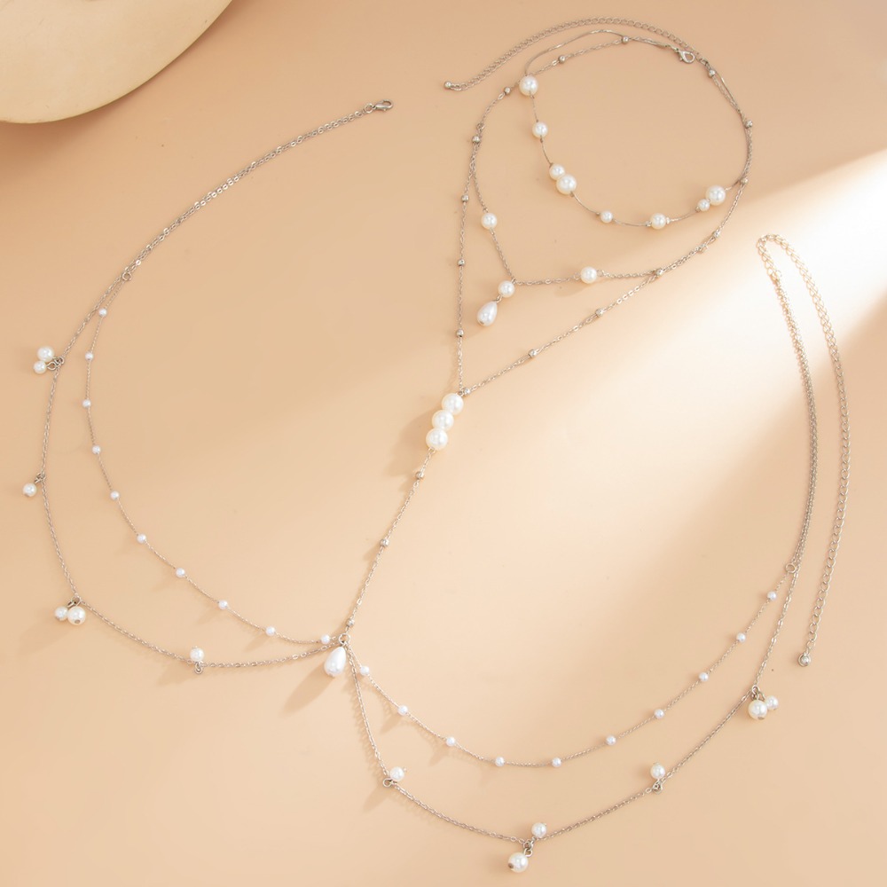 สร้อยคอไข่มุกเทียมหลายชั้น สร้ - Body Jewelry Harness บทวิจารณ์และราคา
