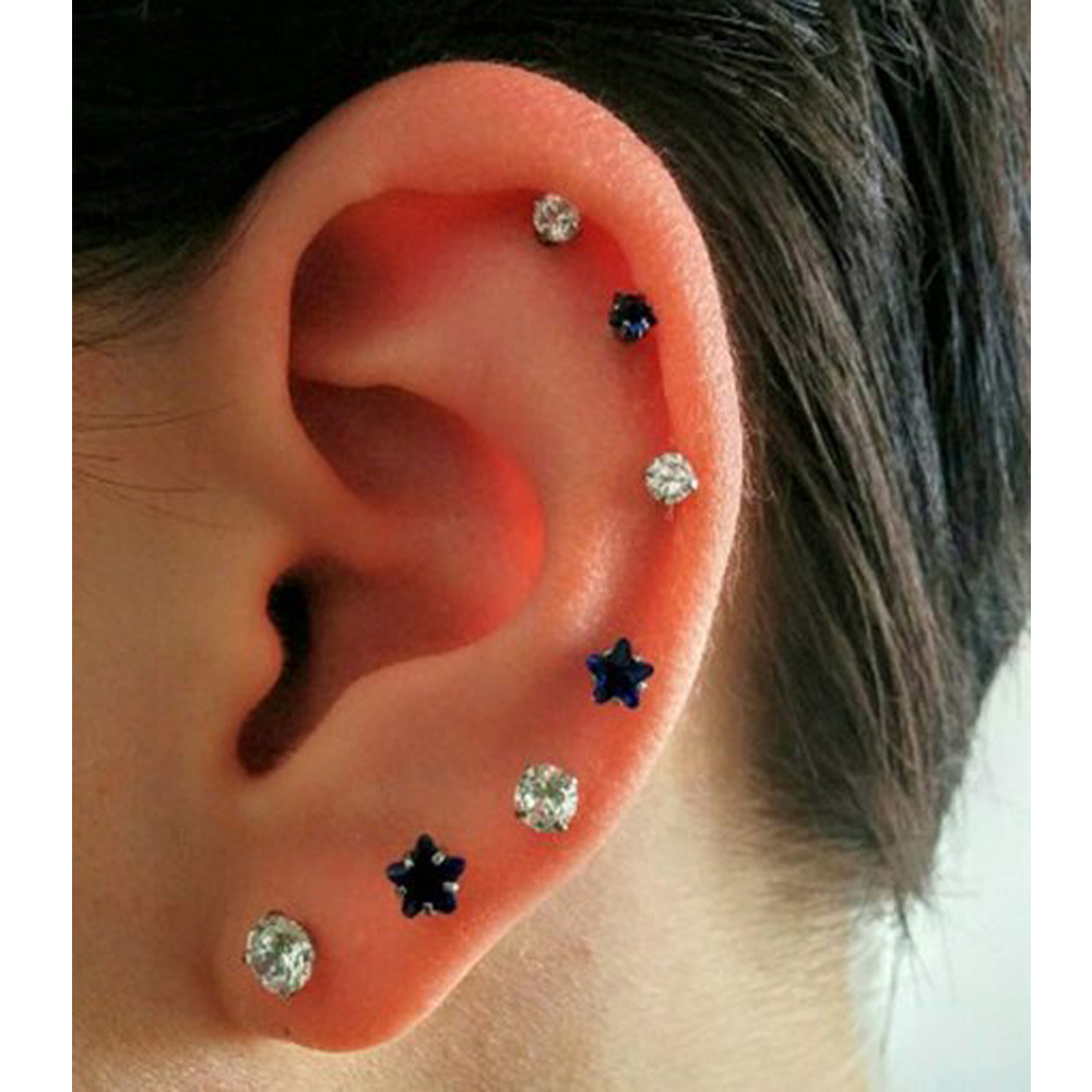 ต่างหูแบบแบนแบบไม่มีเกลียว16ก. - Body Jewelry Threadless บทวิจารณ์และราคา