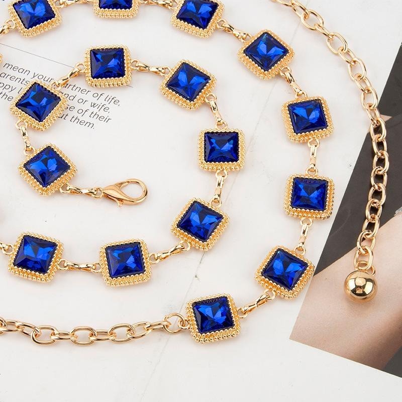 เข็มขัดโลหะประดับเพชรทรงเหลี่ย - Yellow Body Jewelry บทวิจารณ์และราคา