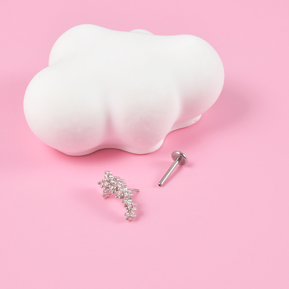 1ชิ้นเหล็กผ่าตัดเพทาย labret T - Body Jewelry Surgical Steel บทวิจารณ์และราคา