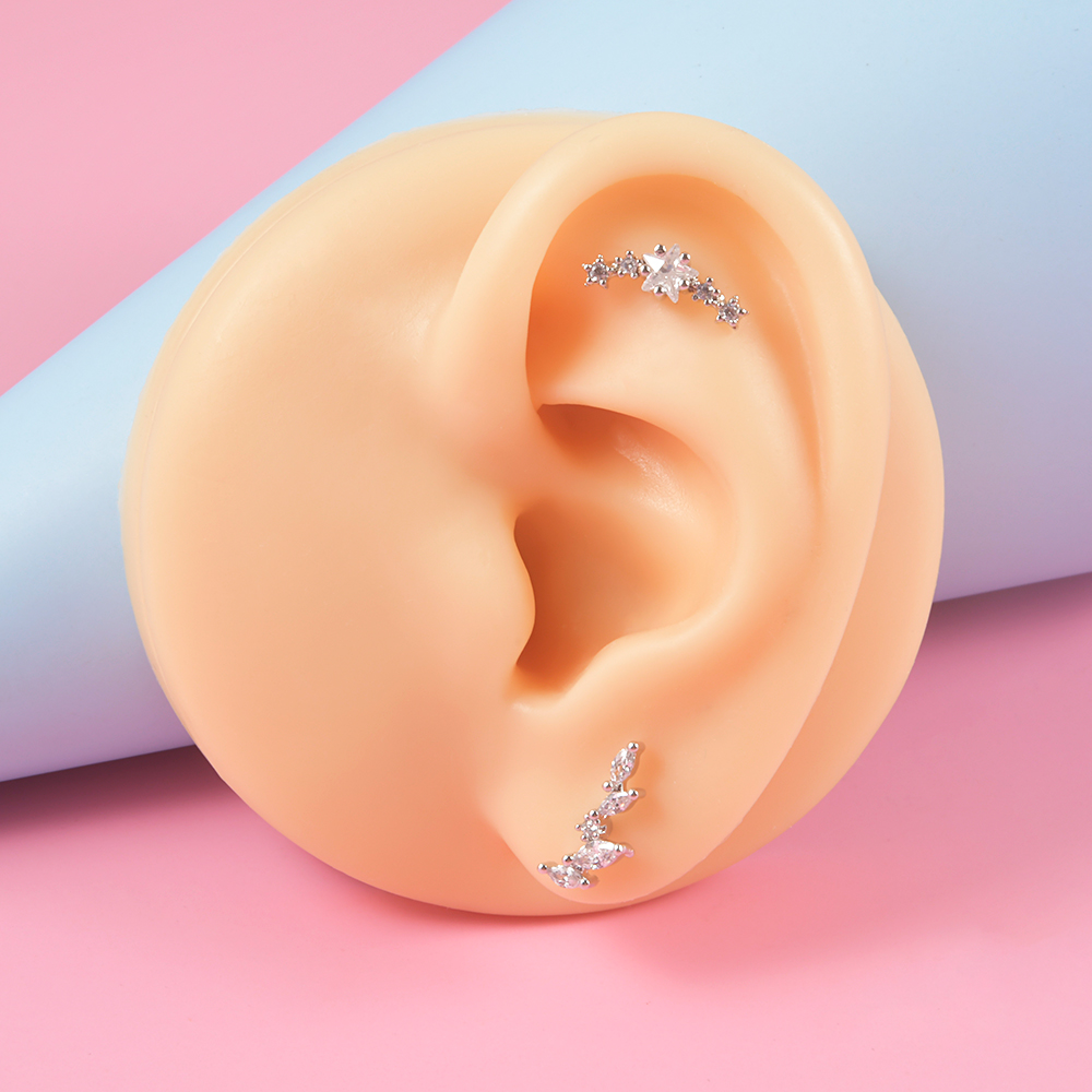 1ชิ้นเหล็กผ่าตัดเพทาย labret T - Body Jewelry Surgical Steel บทวิจารณ์และราคา