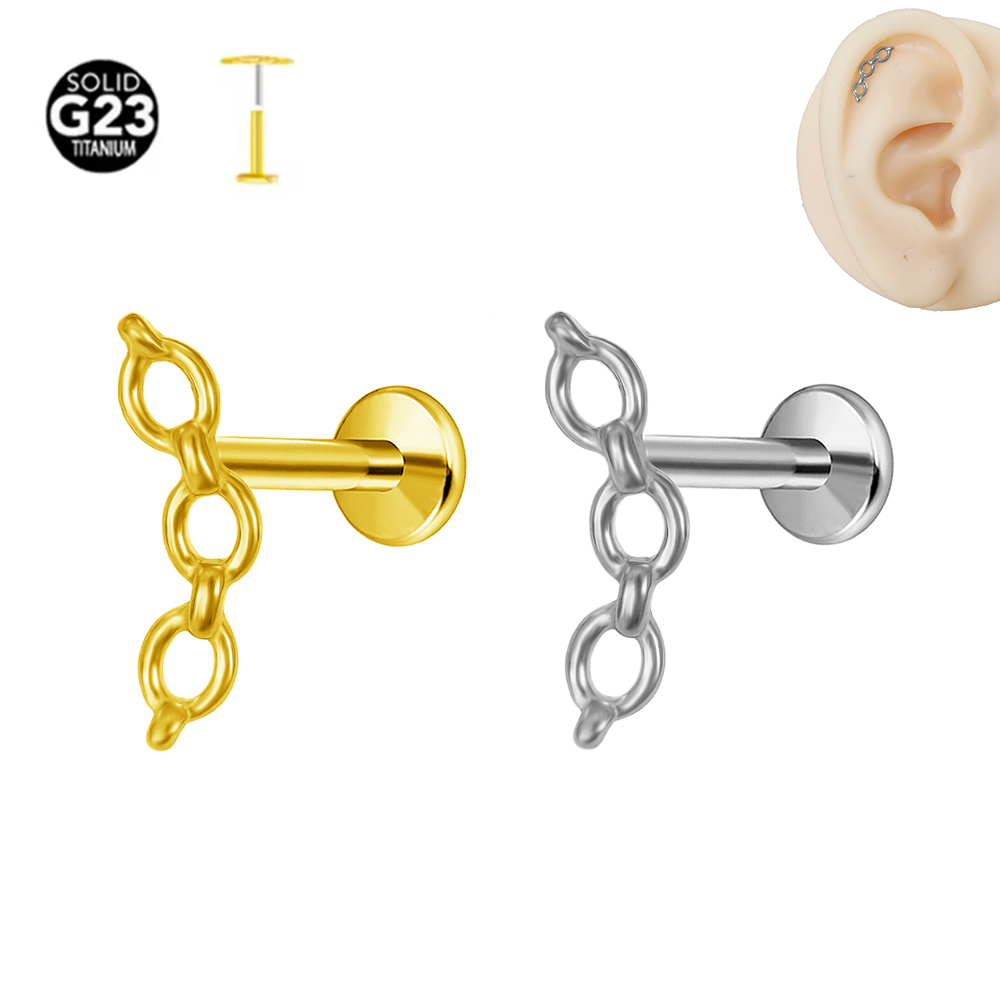ASTM F-136 ไทเทเนียม Labret เจ - Body Jewelry Threadless บทวิจารณ์และราคา
